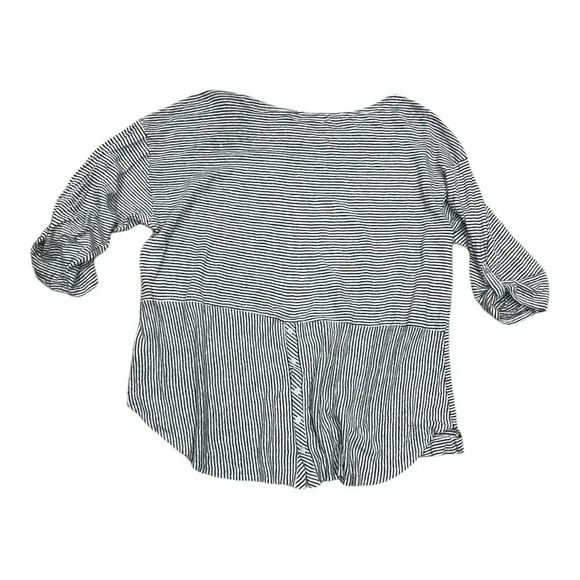 Adrienne Vittadini Striped 100% Linen Top 3X - Picture 2 of 5